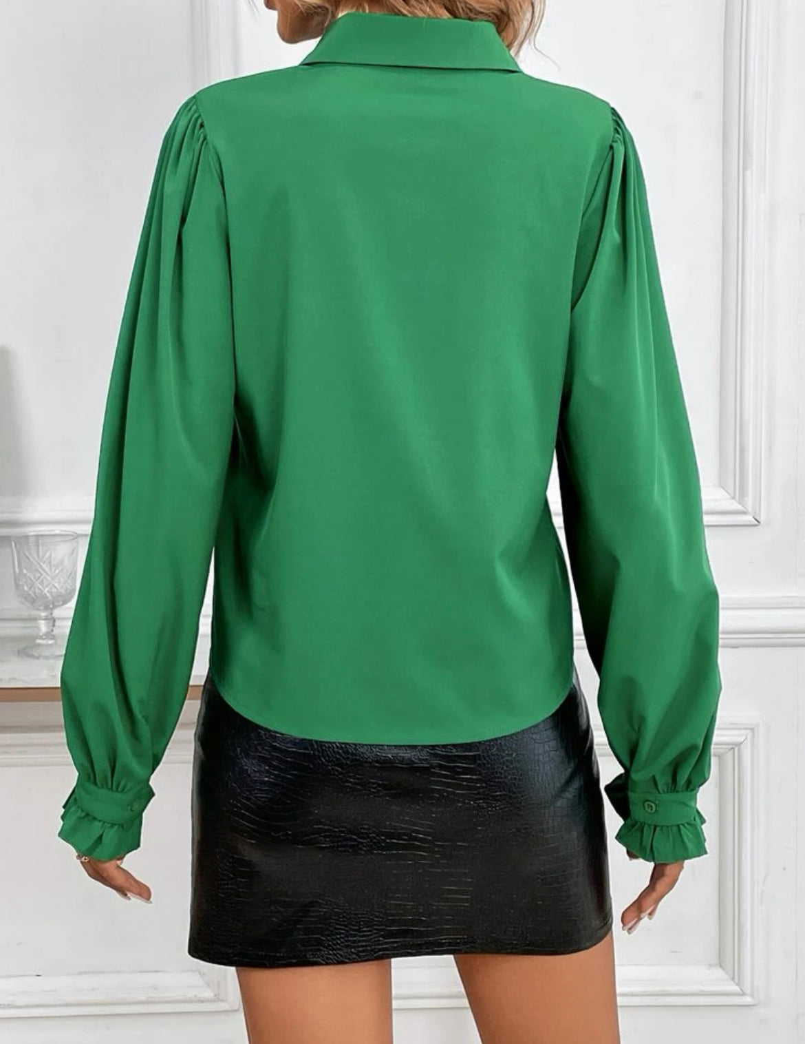 Blusa verde manga larga farol